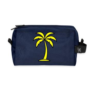 Palm Outline - Recycled Toiletry Zip Bag - navy - Front