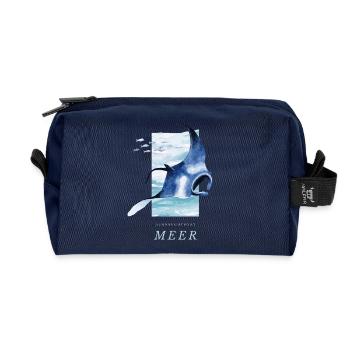 Sehnsuchtsort Meer Manta - Recycelte Kulturtasche - Navy - Vorne