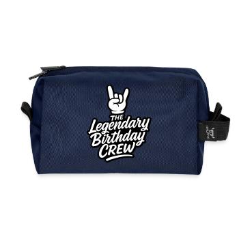 Birthday Crew Party - Recycled Toiletry Zip Bag - navy - Front