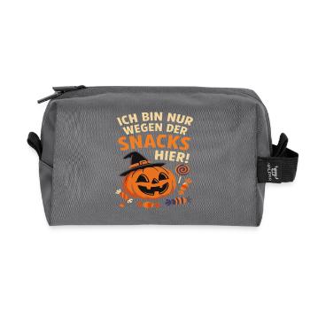 Halloween citrouille dire collations fête - Trousse de toilette en tissu recyclé - anthracite - Devant