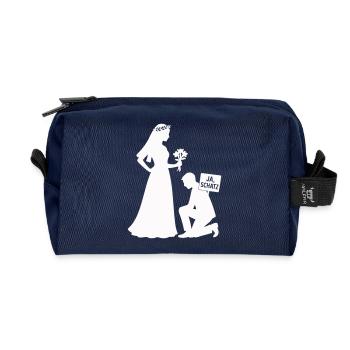couple marié - Trousse de toilette en tissu recyclé - marine - Devant