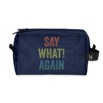 Pulp Fiction - Say What! Again - Recycled Toiletry Zip Bag - navy - Front