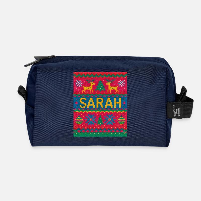 Sarah Weihnachts-Strick-Fußabtreter - Recycelte Kulturtasche - Navy