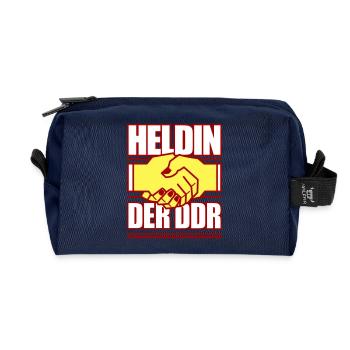 Heldin der DDR (Farben änderbar) - Recycelte Kulturtasche - Navy - Vorne