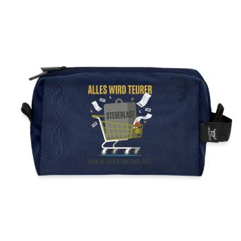 Everything is getting more expensive - Recycled Toiletry Zip Bag - navy - Front