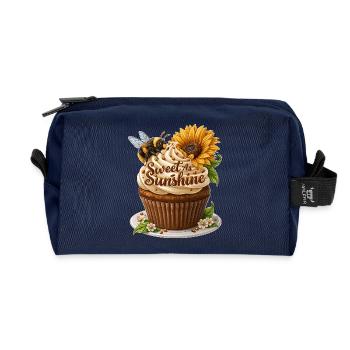 Art de cupcakes doux comme le soleil - Trousse de toilette en tissu recyclé - marine - Devant