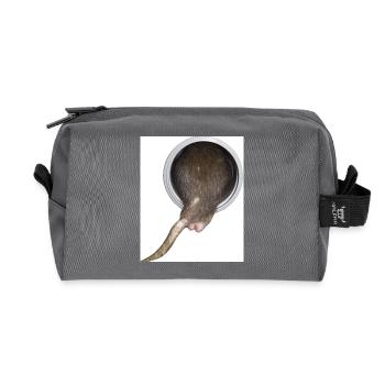 Ratte im Rohr hinter - Recycelte Kulturtasche - Anthrazit - Vorne