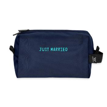 ICH HABE GERADE GEHEIRATET. Junggesellinnenabschied. VALENTINSTAG. PAAR - Recycelte Kulturtasche - Navy - Vorne