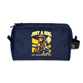 Juste une fille qui aime les motos - Trousse de toilette en tissu recyclé - marine - Devant