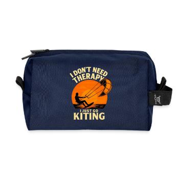 I Don ́t Need THERAPY - I just go KITING - Recycled Toiletry Zip Bag - navy - Front