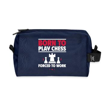 Born to Play Chess - Recycled Toiletry Zip Bag - navy - Front