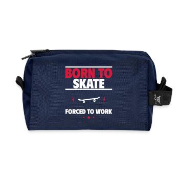Né pour le skate, le skateboard - Trousse de toilette en tissu recyclé - marine - Devant
