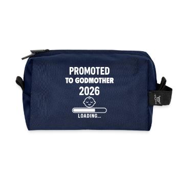 Pregnancy announcement Future godmother 2026 - Recycled Toiletry Zip Bag - navy - Front