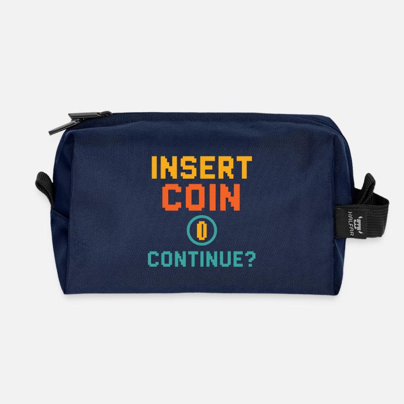 Insert Coin – Continue? - Recycelte Kulturtasche - Navy