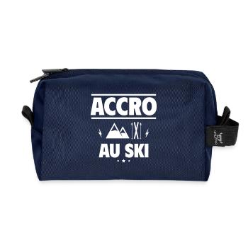 accro au ski - Trousse de toilette en tissu recyclé - marine - Devant