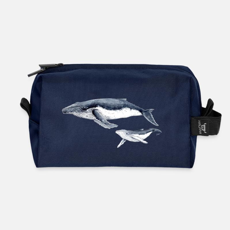 Buckelwal - baleine à bosse Buckelwal - Recycelte Kulturtasche - Navy