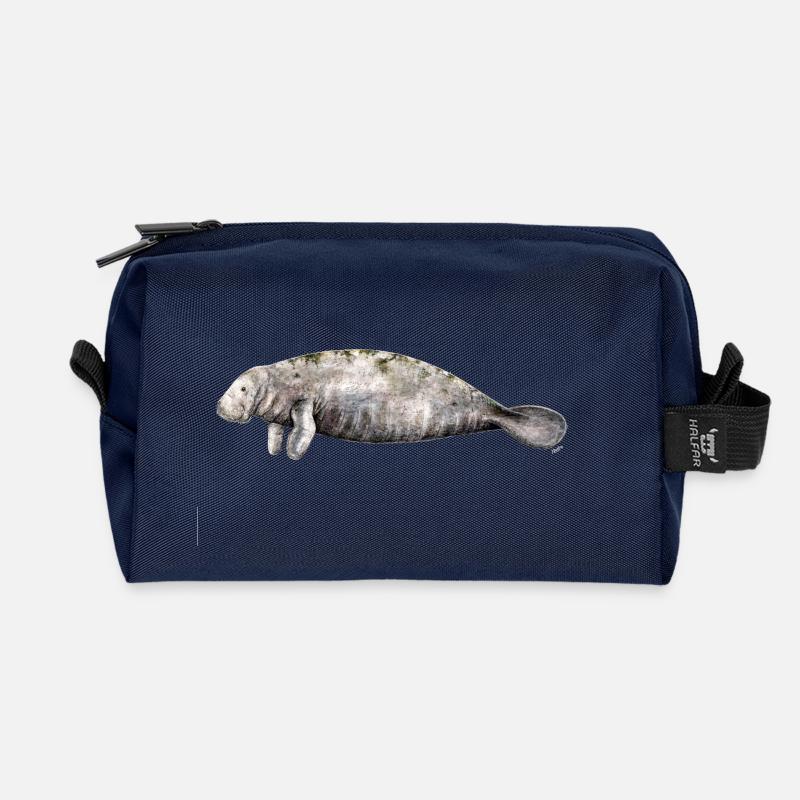 Manati - Manatee - Lamantin - Recycelte Kulturtasche - Navy