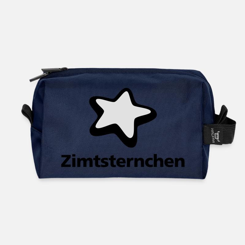 Zimtsternchen - Recycelte Kulturtasche - Navy