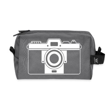 Retro Camera Design for Photographers - Recycled Toiletry Zip Bag - anthracite - Front