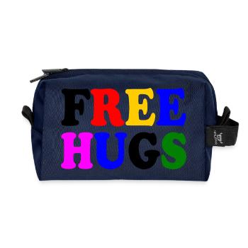 Free hugs - Recycled Toiletry Zip Bag - navy - Front