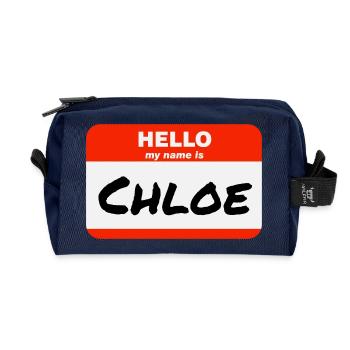 Bonjour, je m’appelle Chloé Étiquette Nom Tag - Trousse de toilette en tissu recyclé - marine - Devant