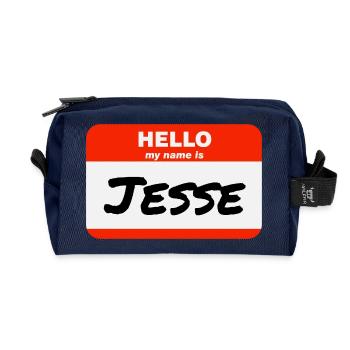 Bonjour, je m’appelle Jesse Étiquette Nom Étiquette - Trousse de toilette en tissu recyclé - marine - Devant