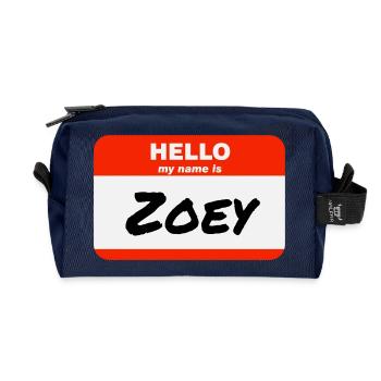 Bonjour, je m’appelle Zoey Étiquette Nom Étiquette - Trousse de toilette en tissu recyclé - marine - Devant