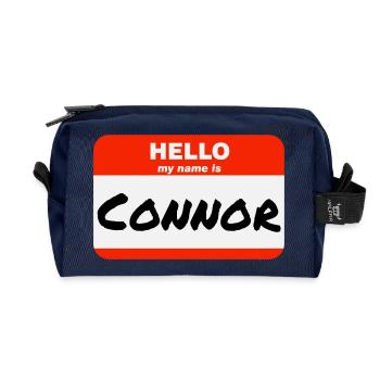 Bonjour, je m’appelle Connor Étiquette Nom Tag - Trousse de toilette en tissu recyclé - marine - Devant