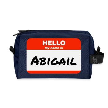 Bonjour, je m’appelle Abigail Étiquette Étiquette - Trousse de toilette en tissu recyclé - marine - Devant