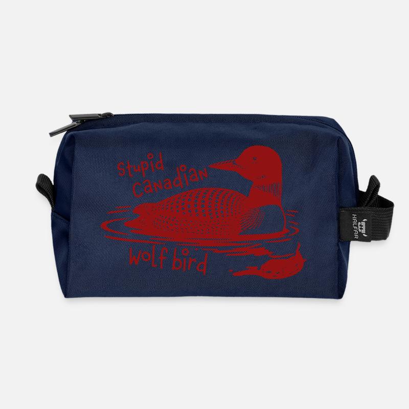 Stupid Canadian Wolf Bird Funny Loon Humor - Recycelte Kulturtasche - Navy