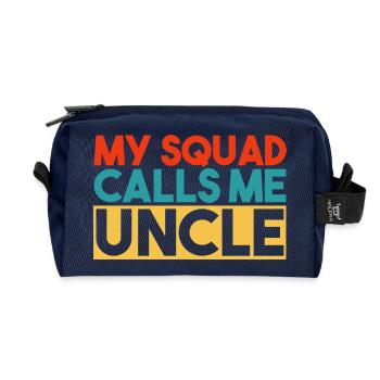 Mein Team nennt mich Onkel Spaßige bunte Typografie - Recycelte Kulturtasche - Navy - Vorne
