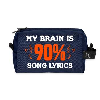90 % de conception de clés et notes de théorie musicale - Trousse de toilette en tissu recyclé - marine - Devant