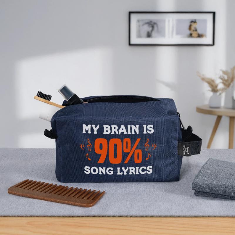 90 % de conception de clés et notes de théorie musicale Trousse de toilette en tissu recyclé