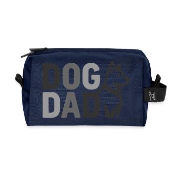 Dog Dad Silhouette – Dog Dad Graphic - Recycled Toiletry Zip Bag - navy - Front