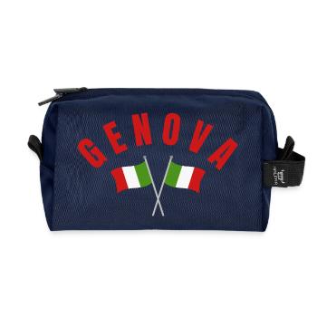 Drapeaux italiens de Gênes - Trousse de toilette en tissu recyclé - marine - Devant