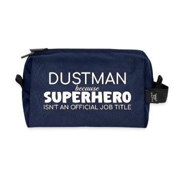 Dustman Superhero - Recycled Toiletry Zip Bag - navy - Front