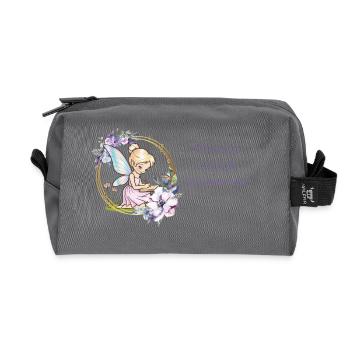 fée rêveuse écrivain - Trousse de toilette en tissu recyclé - anthracite - Devant