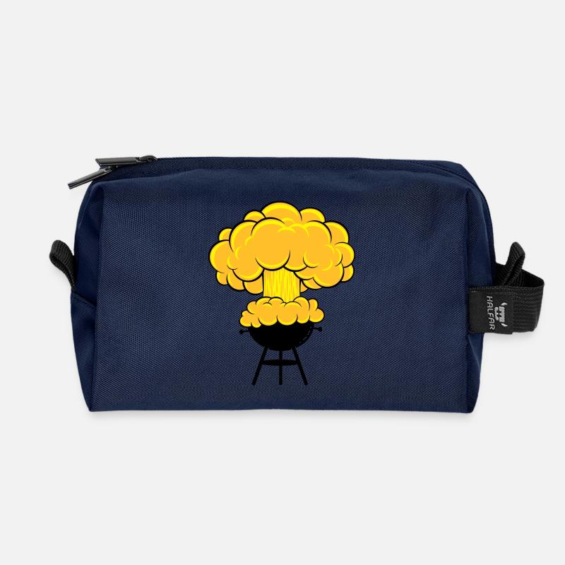 explosiver Grill - Recycelte Kulturtasche - Navy
