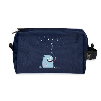 Monster fängt Sterne - Recycelte Kulturtasche - Navy - Vorne