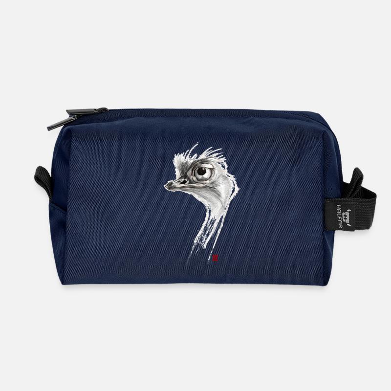 Skizzenhafter Strauß - Recycelte Kulturtasche - Navy