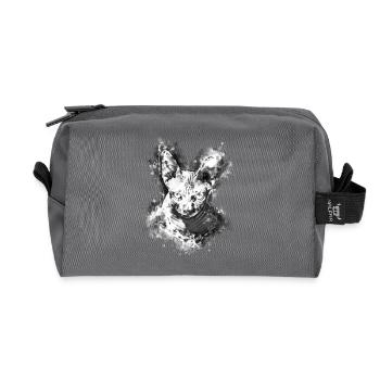 gxp sphynx cat from the hoelle watercolor white - Recycled Toiletry Zip Bag - anthracite - Front
