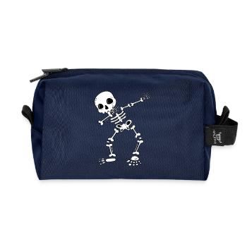 Funny Dab Dance Skeleton I Bones I Halloween - Recycled Toiletry Zip Bag - navy - Front