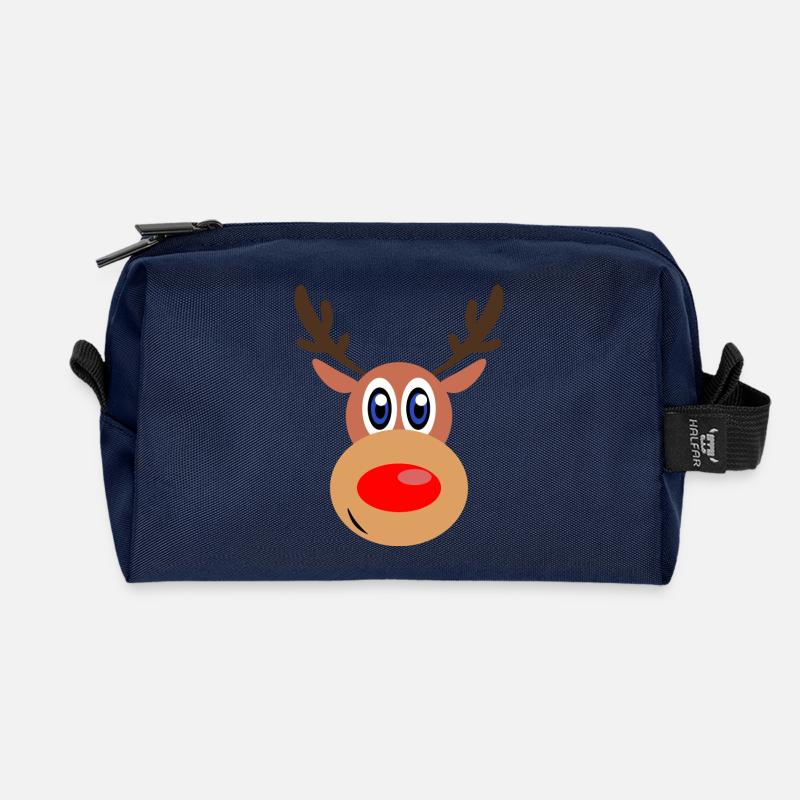 Rudolph Weihnachten Rentier Gesicht - Recycelte Kulturtasche - Navy