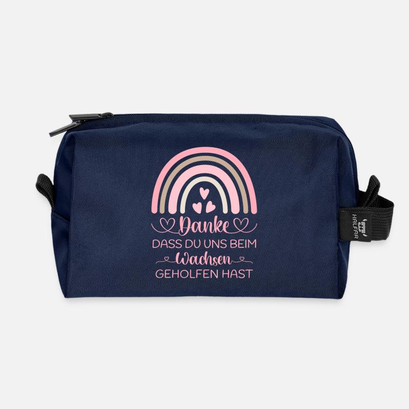 Danke dass Du uns beim Wachsen geholfen hast Kita - Recycelte Kulturtasche - Navy