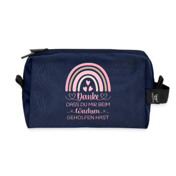 Danke dass Du mir beim Wachsen geholfen hast Kita - Recycelte Kulturtasche - Navy - Vorne