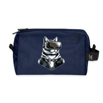 Katze VR-Brille Virtual Reality - Recycelte Kulturtasche - Navy - Vorne