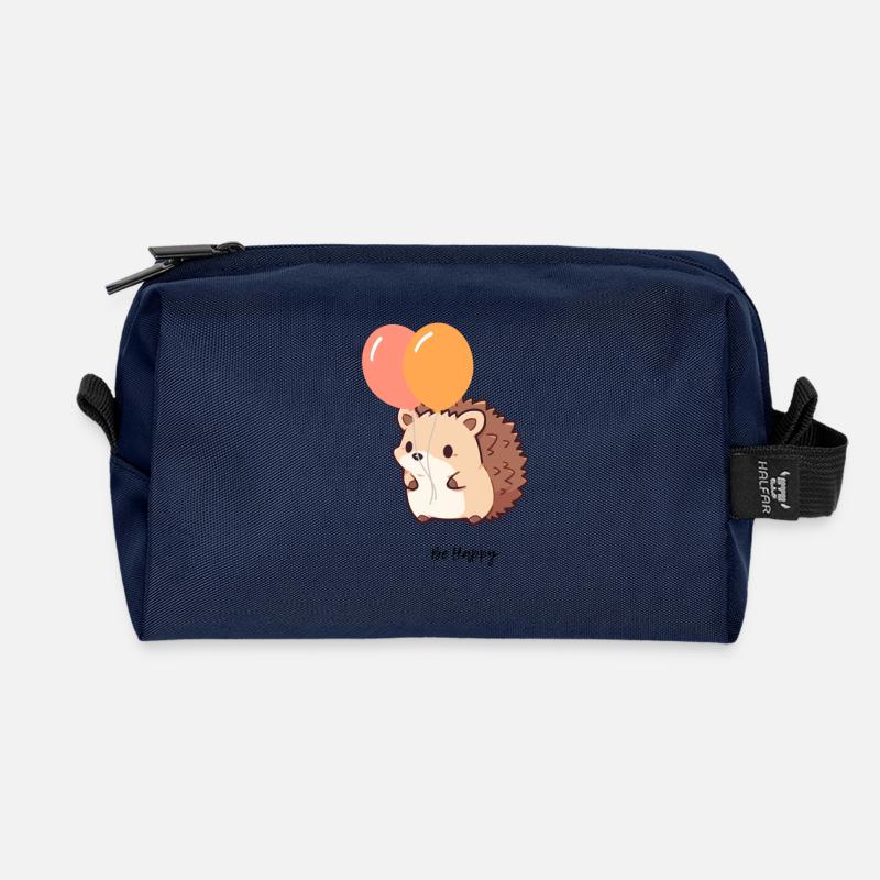 Süßer Igel - Recycelte Kulturtasche - Navy