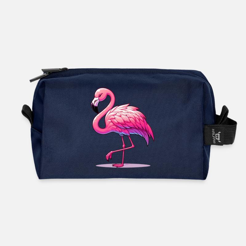 Flamingo - Recycelte Kulturtasche - Navy
