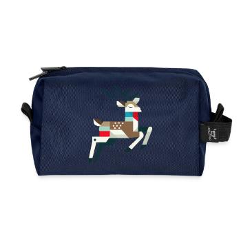 Majestätischer Hirsch – Einzigartig und stilvoll - Recycelte Kulturtasche - Navy - Vorne