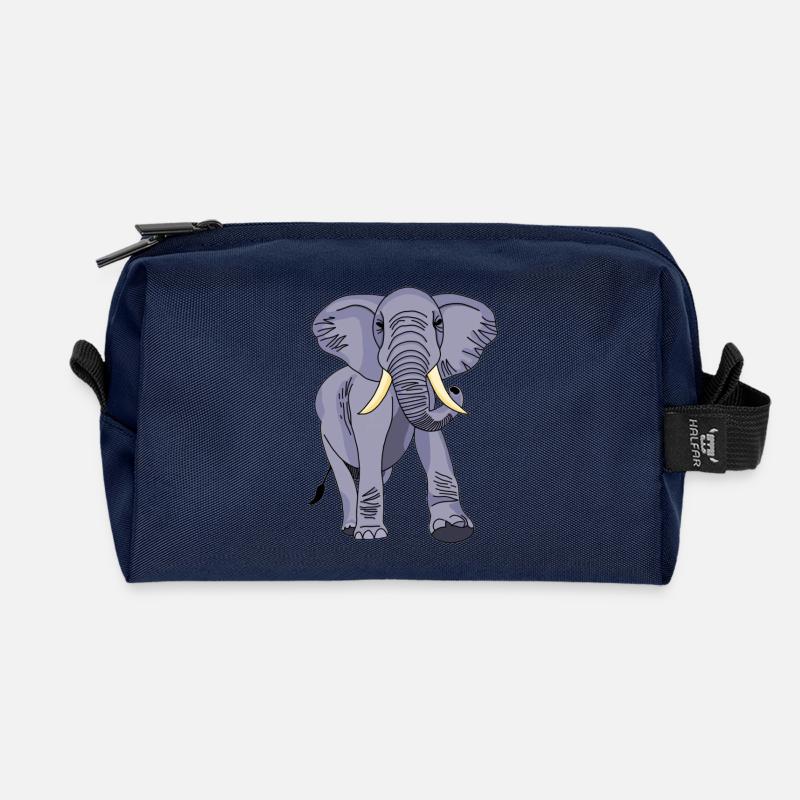 Elefant - Recycelte Kulturtasche - Navy